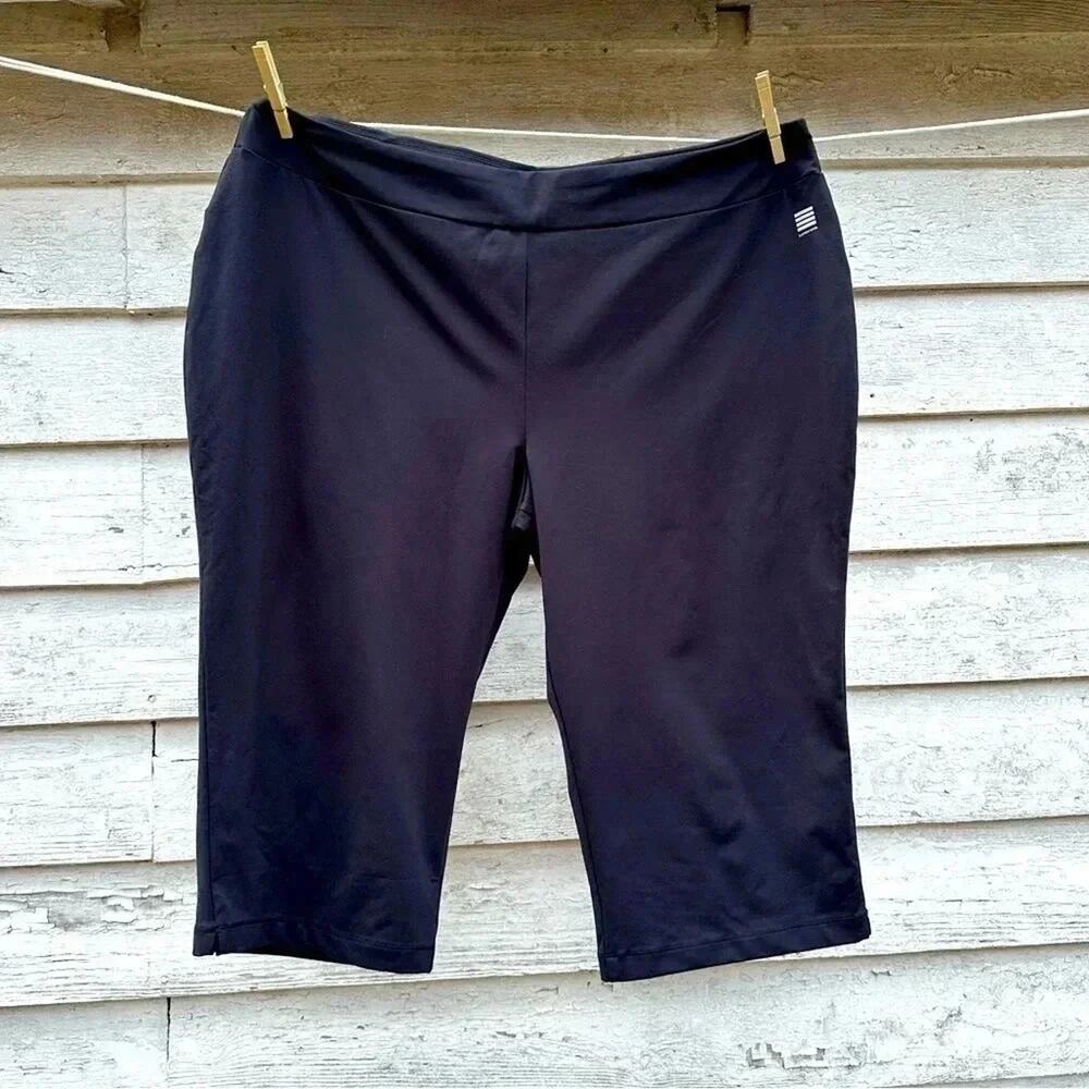 Lands' End Women's Capri black Leggings Workout Activewear Plus Size